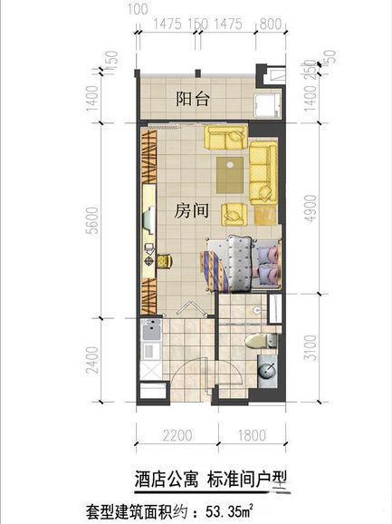 酒店公寓标准间户型
