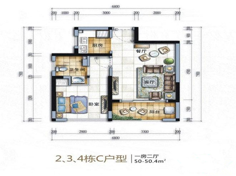 2、3、4栋C户型