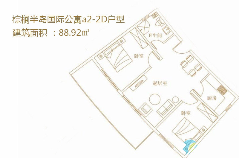 2室0厅1卫0厨 