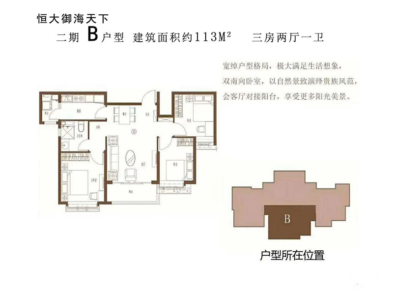 3室2厅1卫0厨 