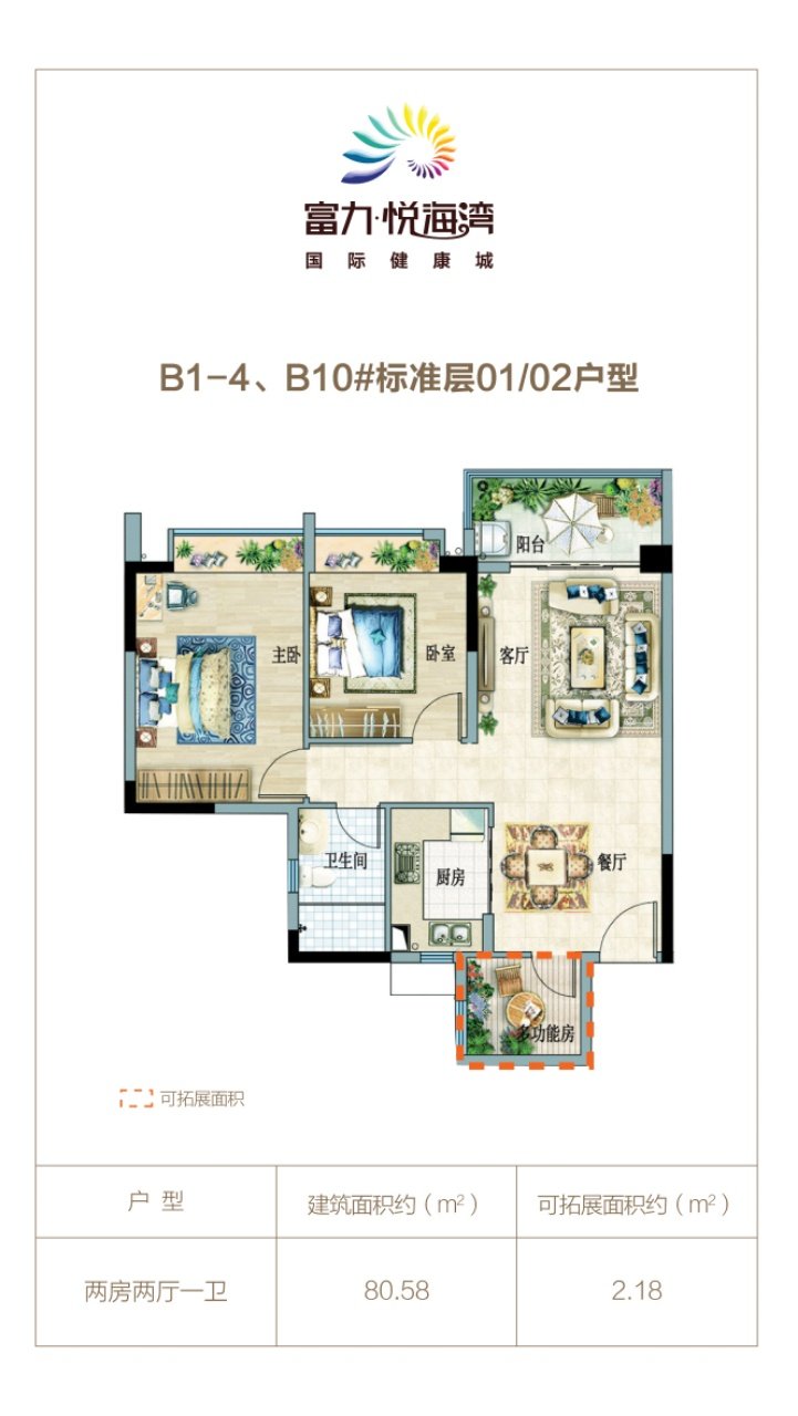 2室2厅1卫0厨 