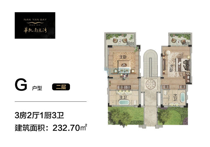 3室2厅1卫0厨 