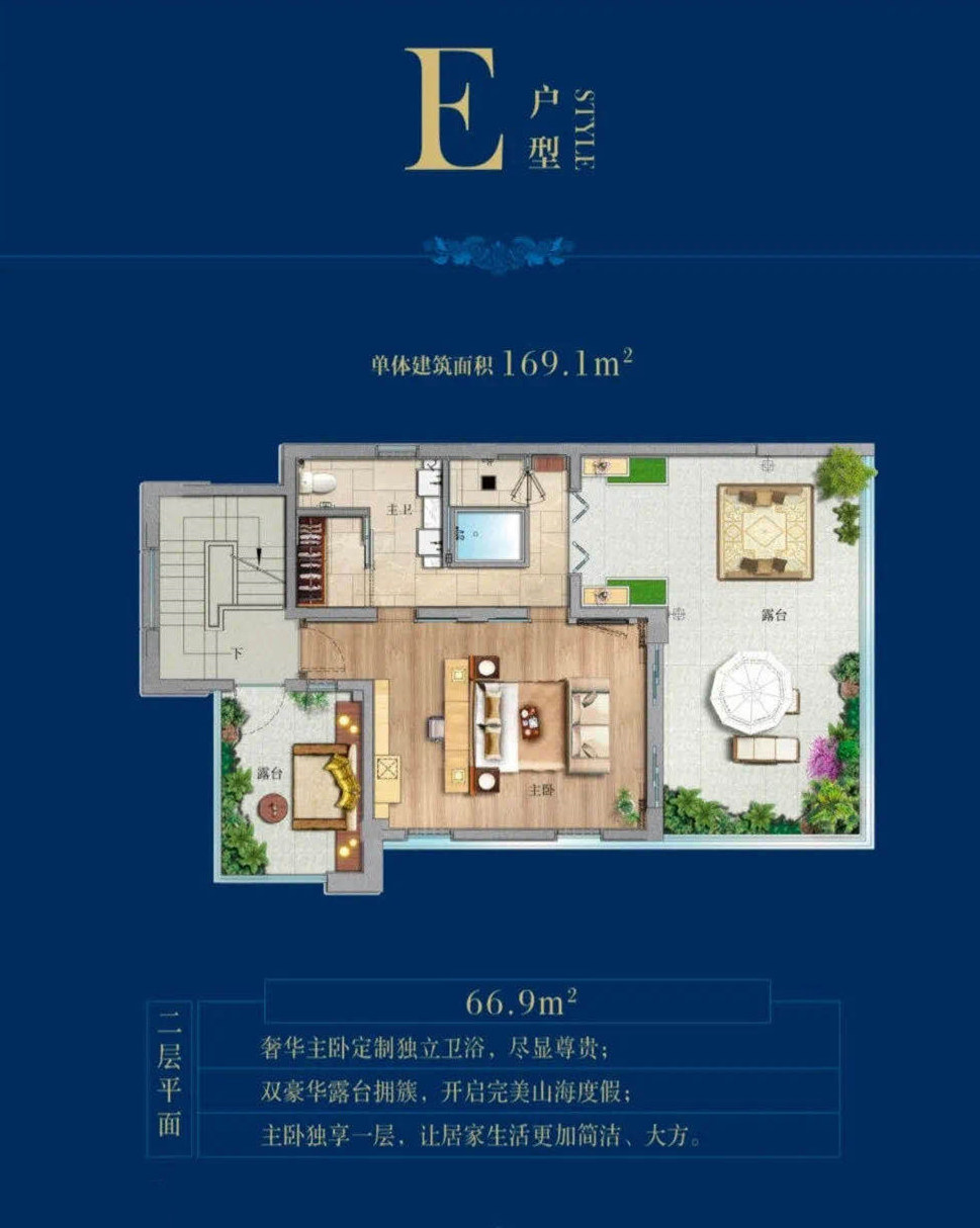 E户型二层平面图