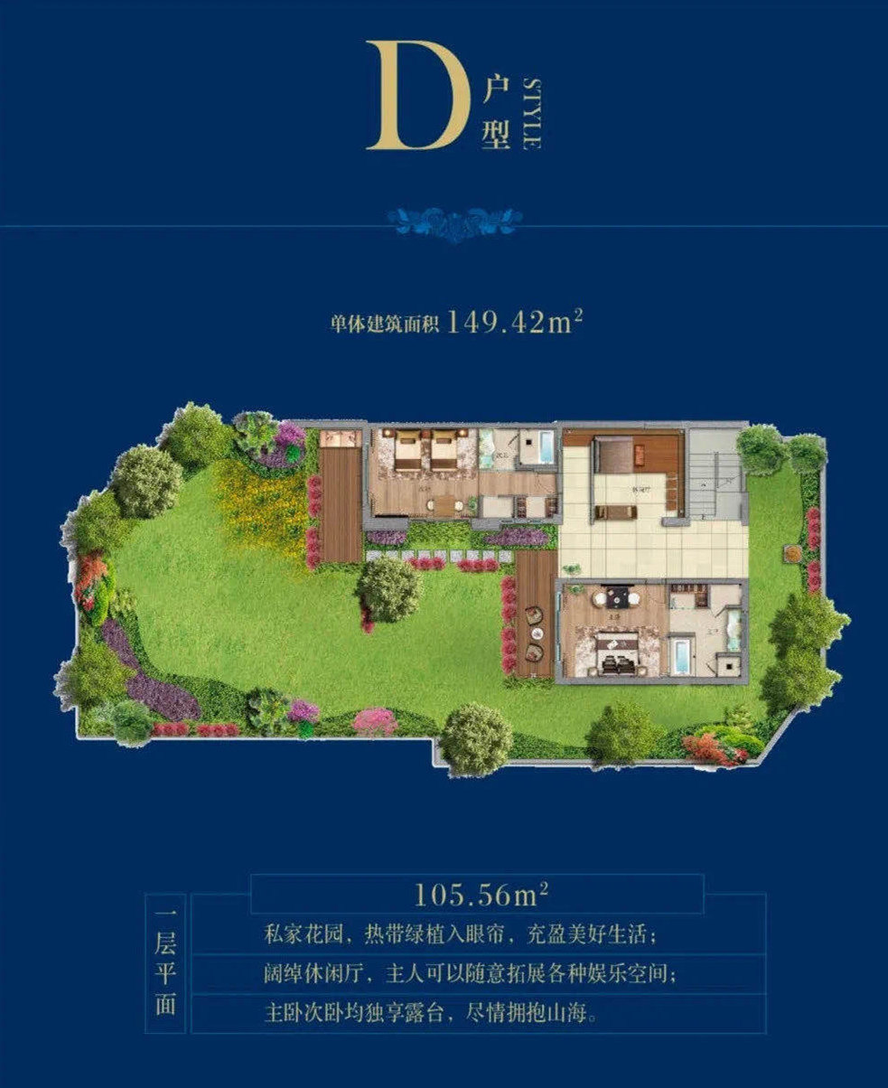 D户型一层平面图