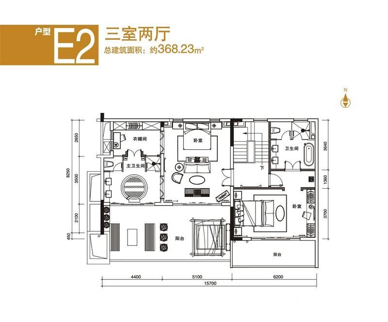 3室2厅2卫0厨 