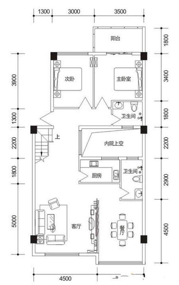 1，2号楼三层E户型