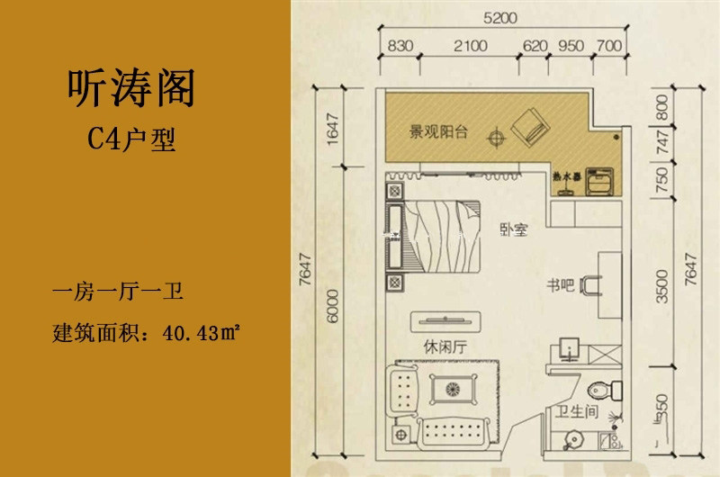 1室0厅1卫0厨 