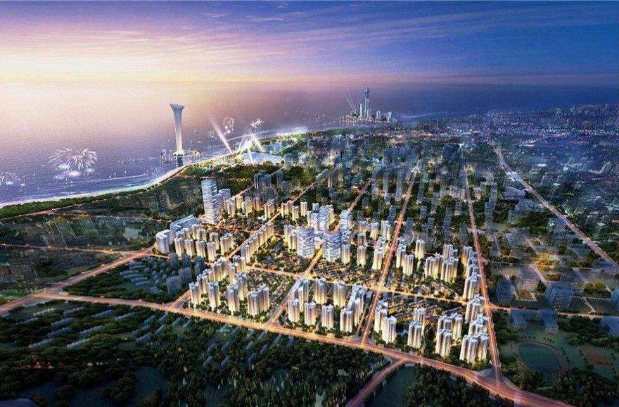 效果图夜景鸟瞰图