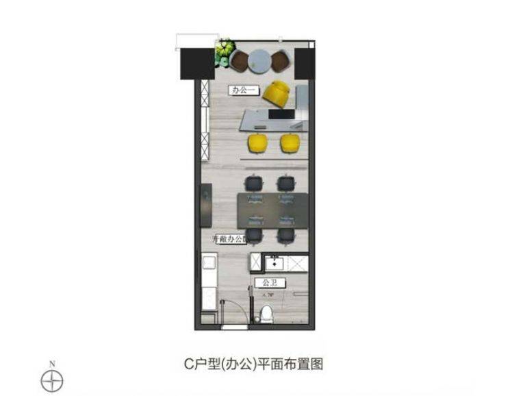 1室1厅1卫1厨