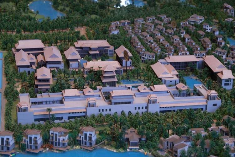 效果图海南海口鸿洲江山沙盘图