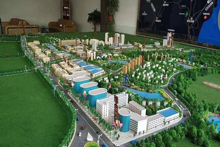 效果图海南海口绿园仙民物流新城沙盘图