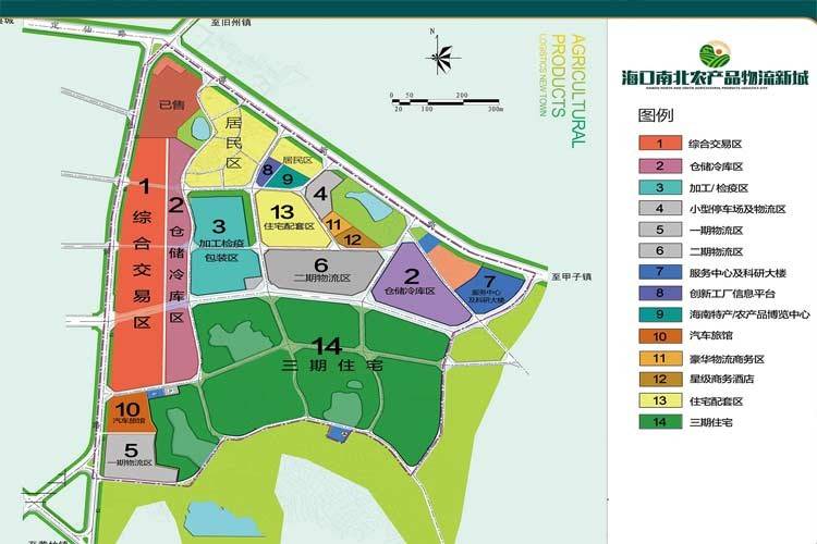 效果图海南海口绿园仙民物流新城规划图