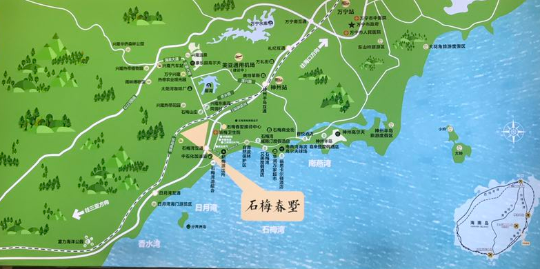 海南万宁石梅春墅交通图