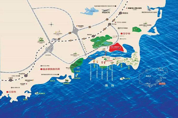 海南三亚恒大双海湾交通图