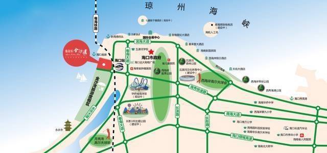 海南海口雅居乐金沙湾区位图