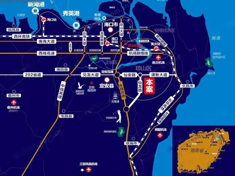 海南海口南北农产品物流新城交通图