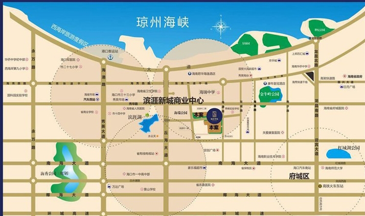 海南海口楠滨华庭交通图