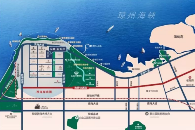 海南海口绿地新海岸区位图