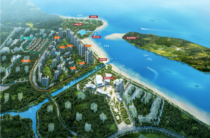 海南富力悦海湾鸟瞰图