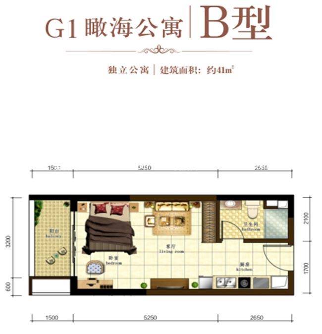 G1瞰海公寓B户型图