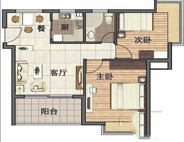 海南海口海航国际广场 2室1卫1厨 建筑面积：94㎡