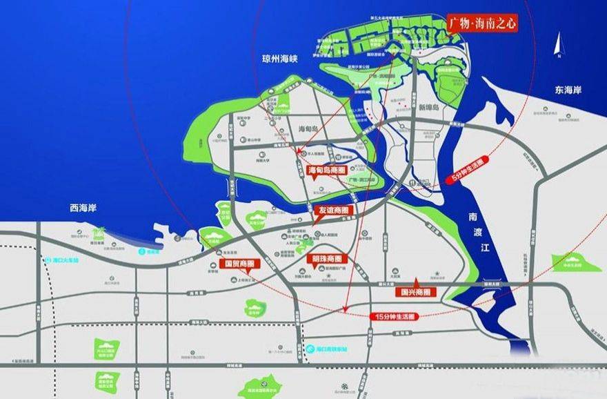 海南海口碧桂园中央半岛交通图