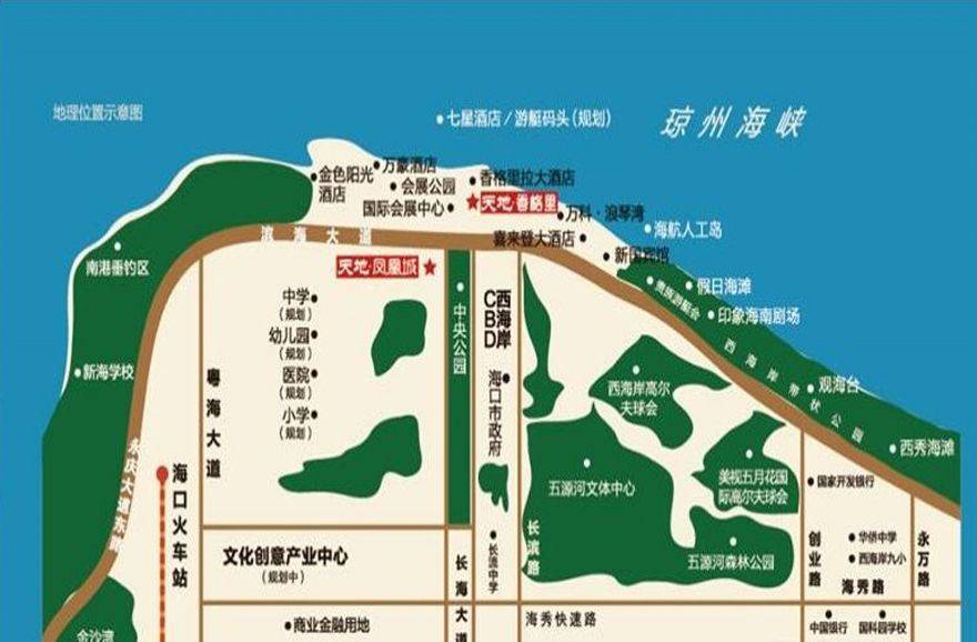 海南海口天地凤凰城交通图