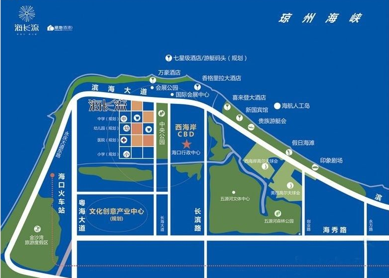 海南海口绿地海长流交通图