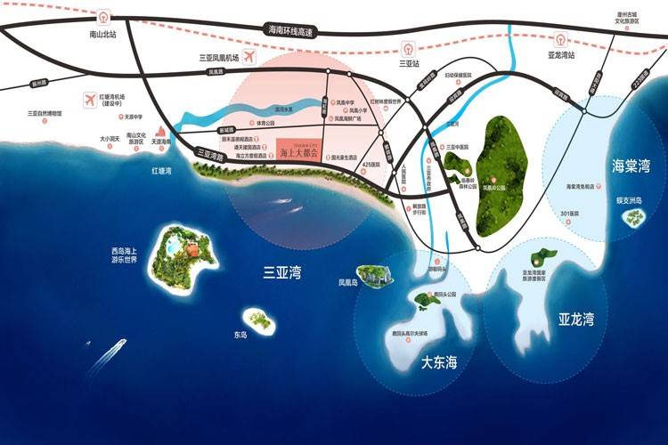 三亚碧桂园海上大都会右岸区位图