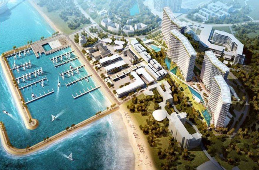海南三亚复地鹿岛鸟瞰图