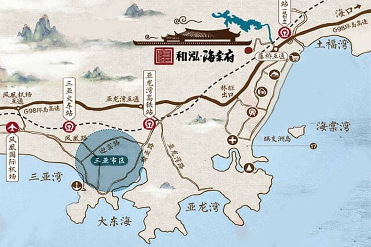 海南三亚和泓海棠府区位图