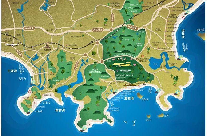海南三亚华皓亚龙府交通图