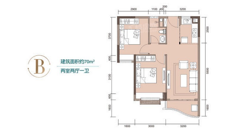 B户型 2房2厅1厨1卫 70㎡.jpg