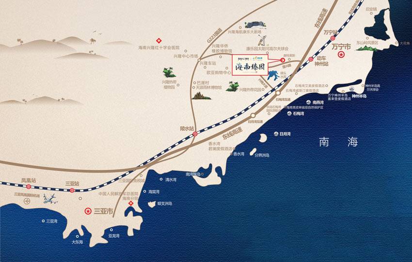 万宁融创臻园区位图