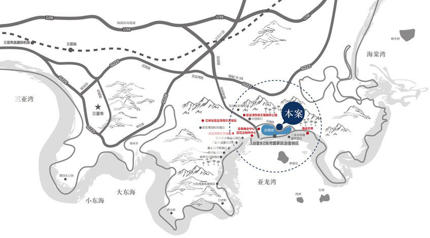 三亚铂悦亚龙湾区位图
