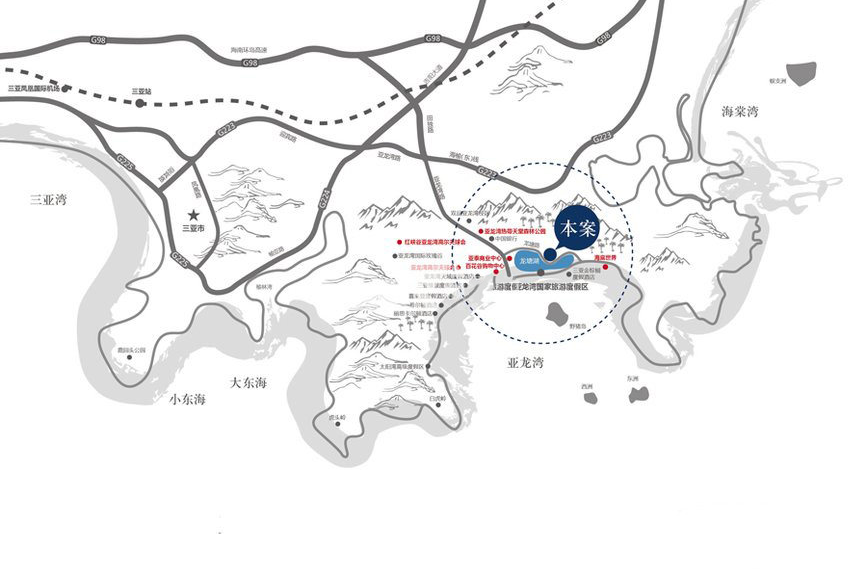 三亚铂悦亚龙湾区位图