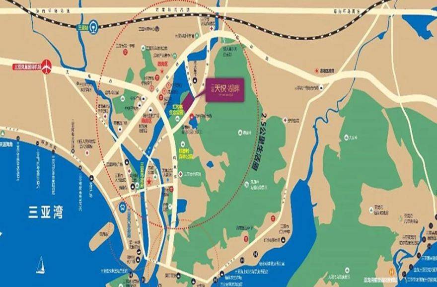 三亚天悦湖畔区位图