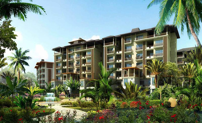 三亚万科森林度假公园主推璞悦山组团，建面约122-142㎡(图1)