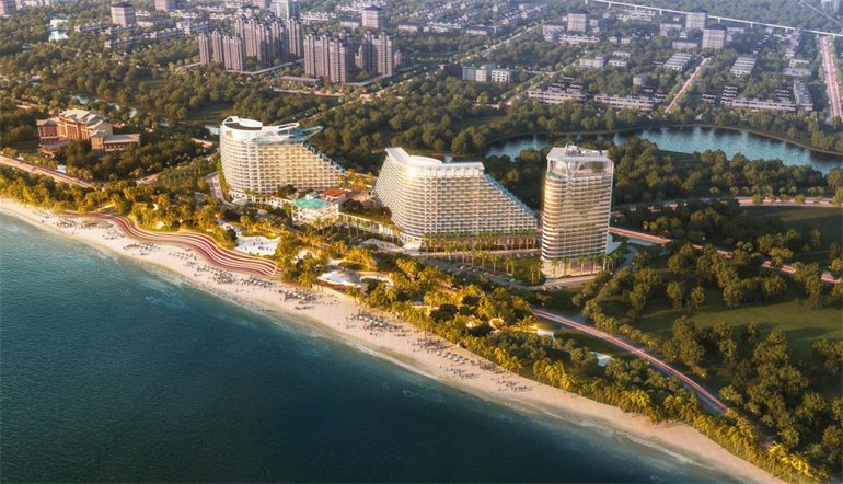 东方海鸥湾,地处北纬18°,步行即可到达海边(图2) 东方海鸥湾,地处北纬18°,步行即可到达海边(图2)