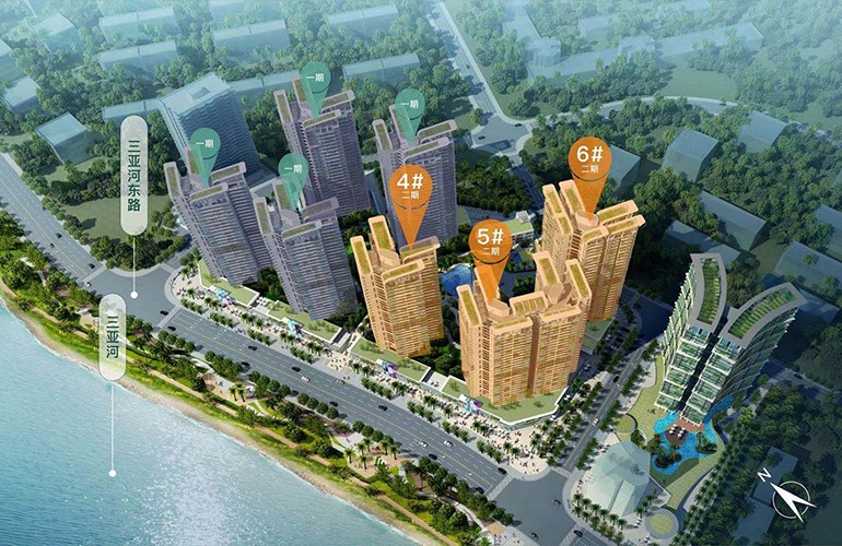 三亚海映江湾临河瞰海，主力户型建面约62-108㎡两至三房(图1)