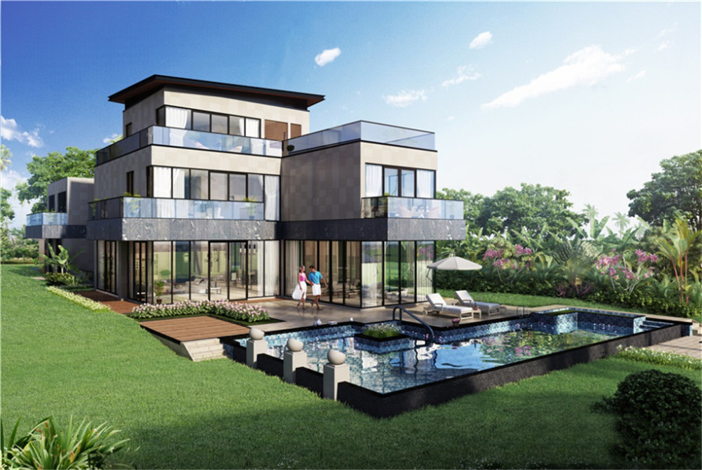 三亚海棠湾君御中国式传统庭院格局，有滨海别墅在售(图1)