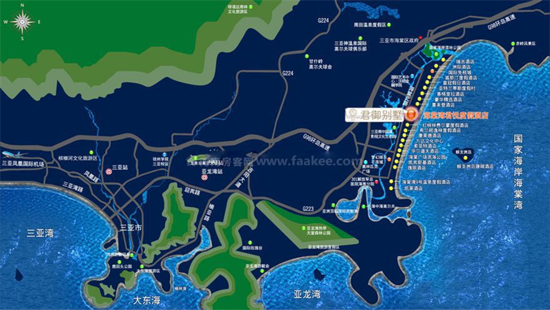 三亚海棠湾君御中国式传统庭院格局，有滨海别墅在售(图3)